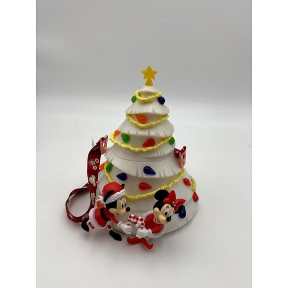 Disney Parks White Christmas Tree Light-UP Popcorn Bucket Mickey 2020 - Picture 1 of 9